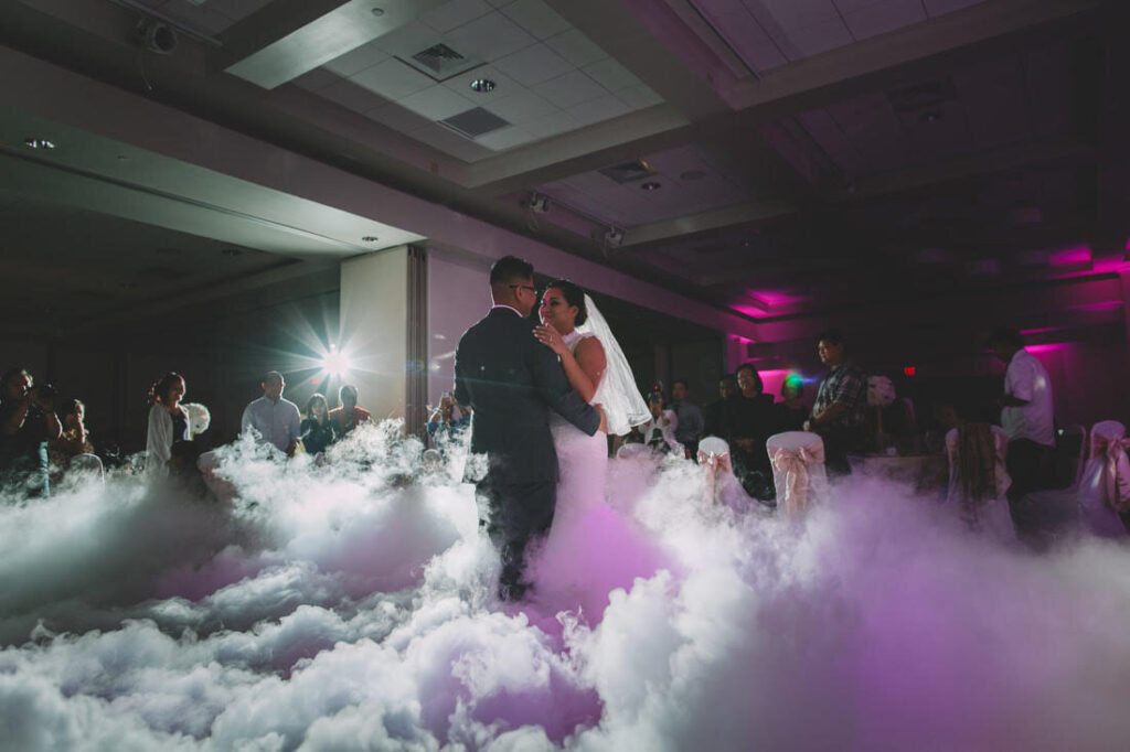 Fog Machine on the wedding dance floor